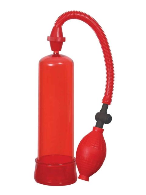 Me You Us Pumped Up Fire Penis Pump Red