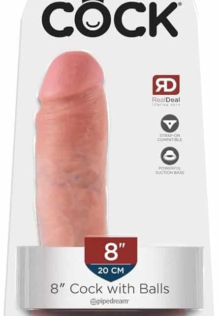 King Cock 8" Cock with Balls Light 8 Inch