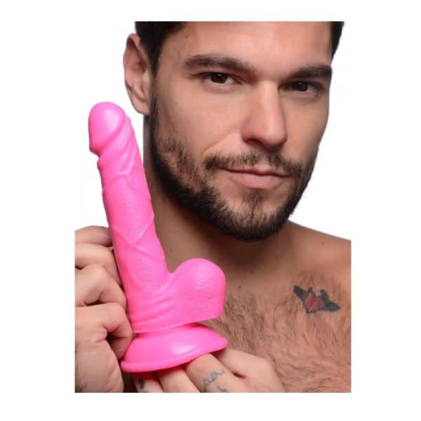 Pop Peckers Dildo With Balls Pink (6.5”) - Image 4