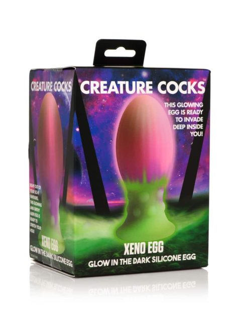 Creature Cocks Xeno Egg Glow in the Dark Silicone Egg Pink Large 4.5 Inch