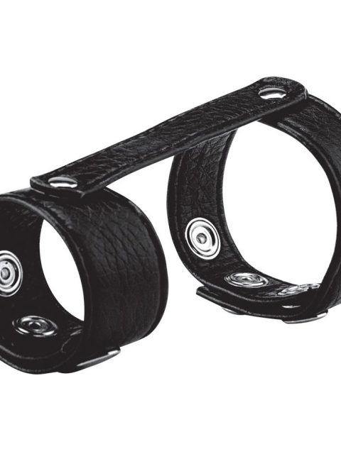 Blue Line Duo Snap Cock And Ball Ring Black