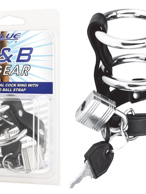 Double Metal Cock Ring With Locking Ball Strap
