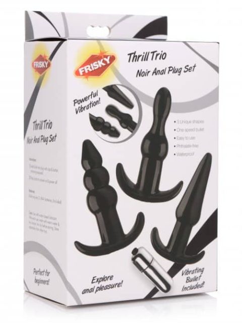 Frisky Thrill Trio Anal Plug Set Black
