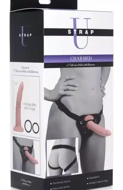 Charmed 7.5" Silicone Dildo with Harness
