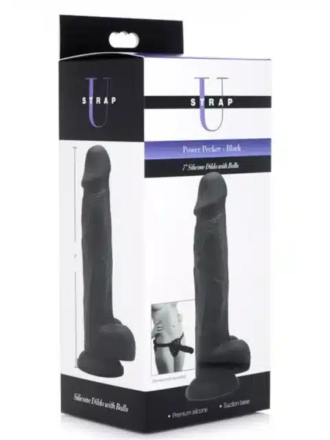 Power Pecker 7-Inch Silicone Dildo with Balls