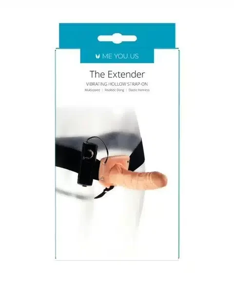 Me You Us The Extender Hollow Vibrating Strap-On Flesh 6 Inch