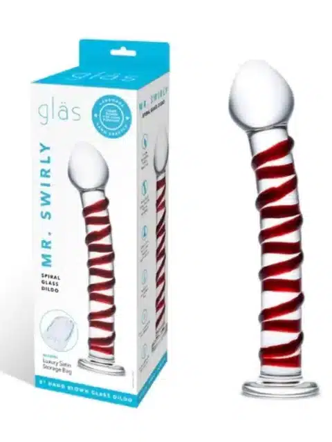 Glas Mr Swirly Spiral Dildo Red 8 Inch