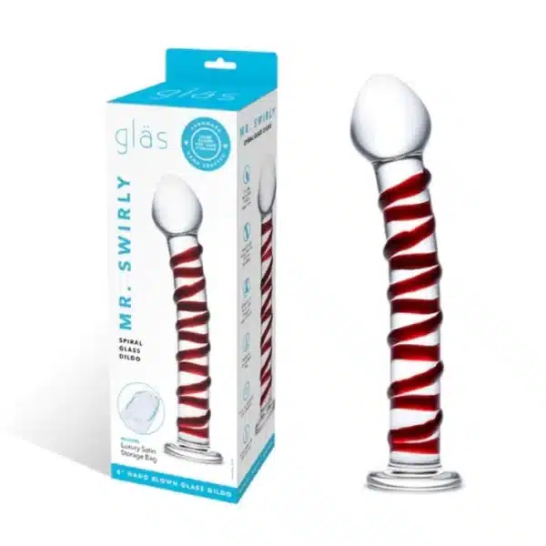 Glas Mr Swirly Spiral Dildo Red 8 Inch