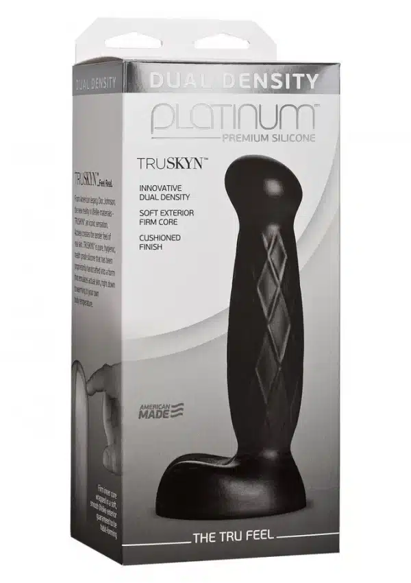 Platinum - The Tru Feel 7 inch Silicone Dong Black