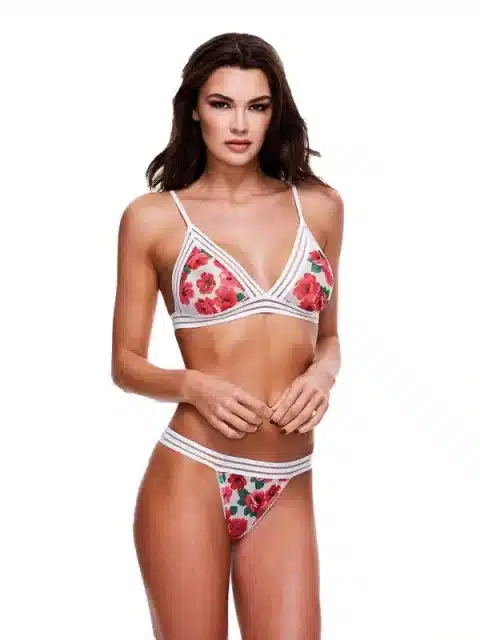 Baci - White Floral and Lace 2-pcs Bra Set