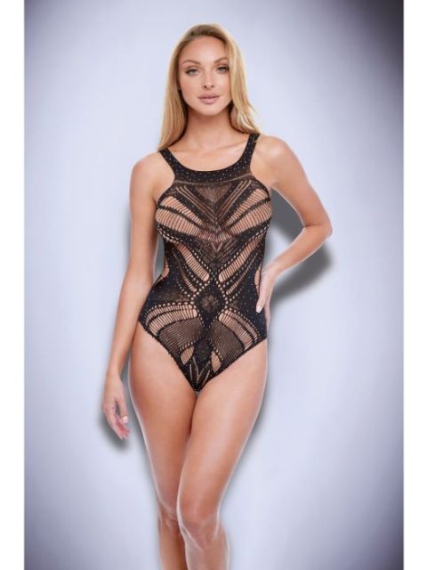 Baci Diamonte Bodysuit OS Black