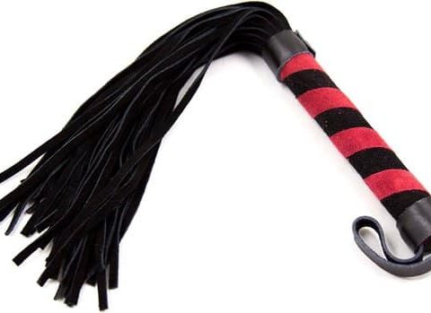 Smart Moves - Lederen Flogger - 39 cm - Zwart/Rood