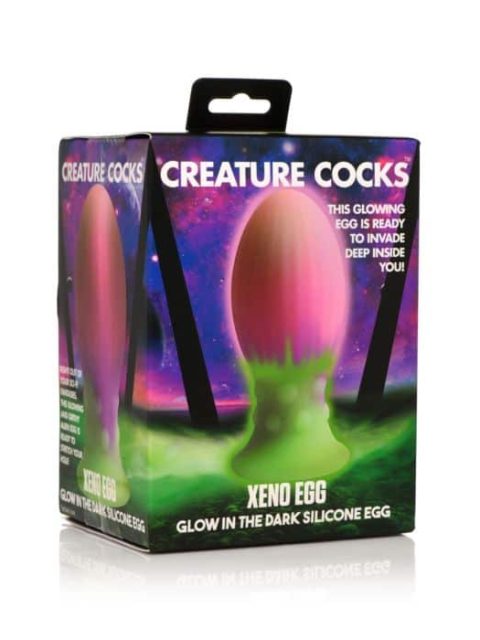 Creature Cocks Xeno Egg Glow in the Dark Silicone Egg Pink Large 4.5 Inch