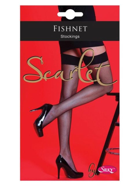 Scarlet Fishnet Stockings