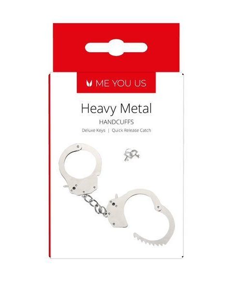 Me You Us Heavy Metal Handcuffs Silver