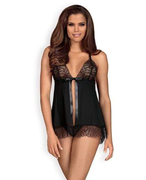 Obsessive - Chiccanta Babydoll and Thong Chemise S/M (Black)