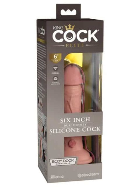 King Cock Elite 6Inch Silicone Dual Density Cock - Light