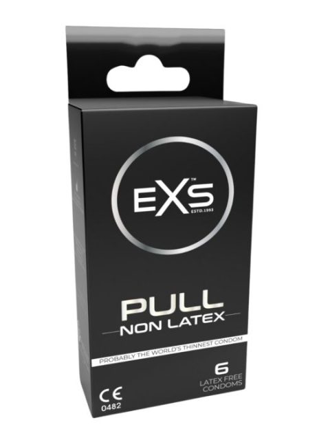 EXS PULL Condoms 6-Pack - Non-Latex & Silicone Lubricated