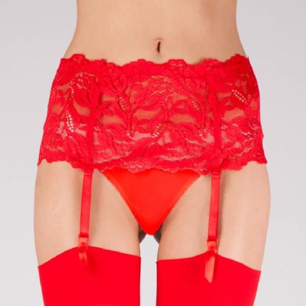 Silky Wide Lace Suspender Belts
