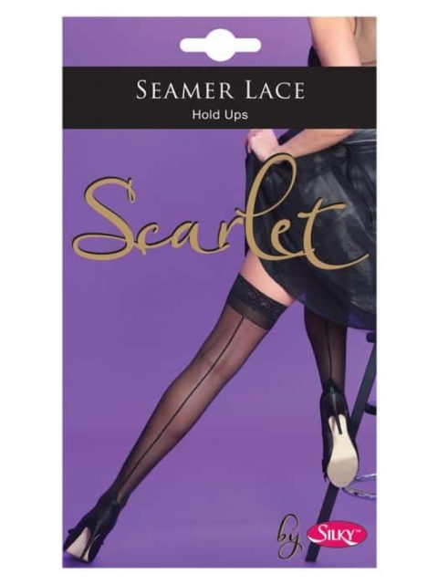 Scarlet Seamer Lace Hold Ups