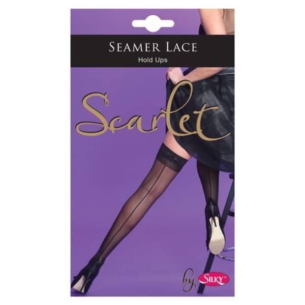 Scarlet Seamer Lace Hold Ups