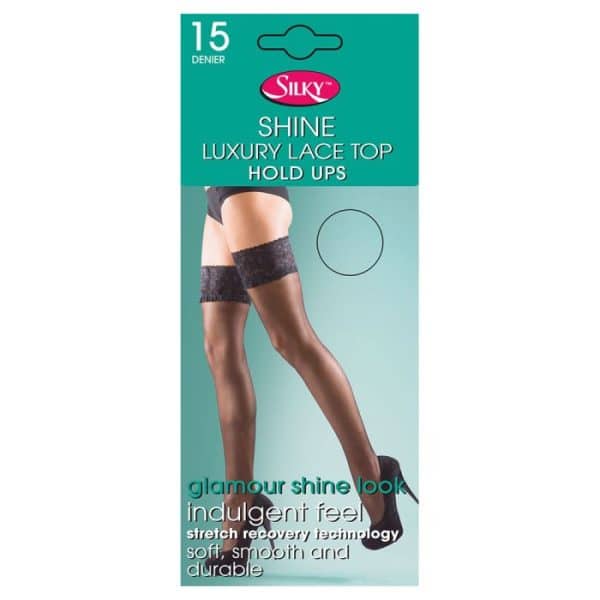 Silky Shine Lace Top Hold Ups