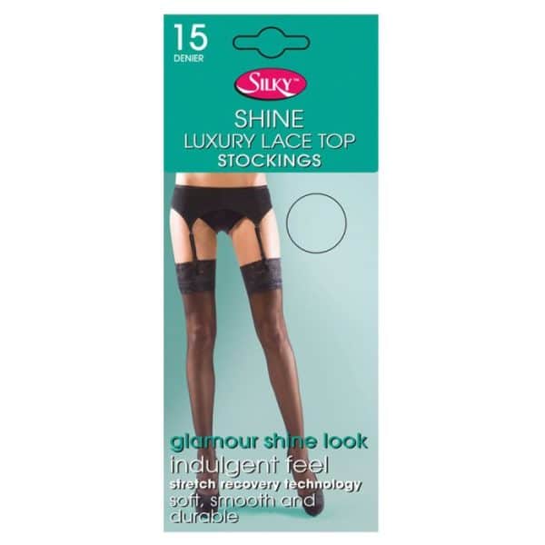 Silky Shine Lace Top Stockings