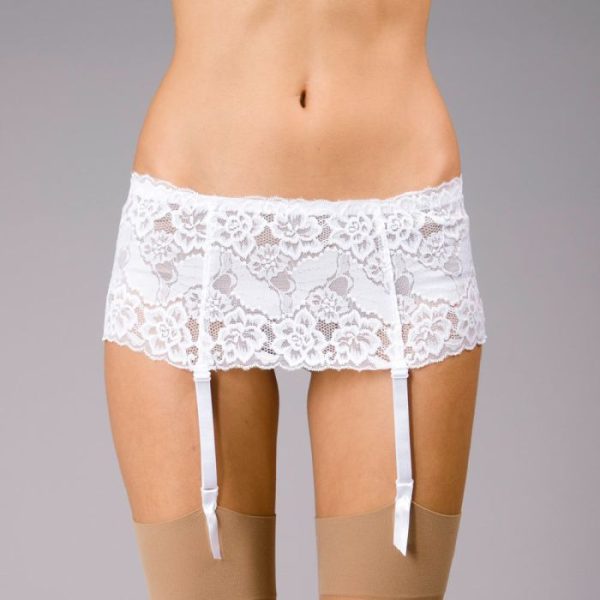 Silky Wide Lace Suspender Belts