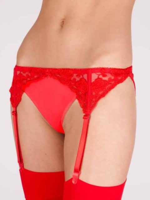 Silky Narrow Lace Suspender Belts