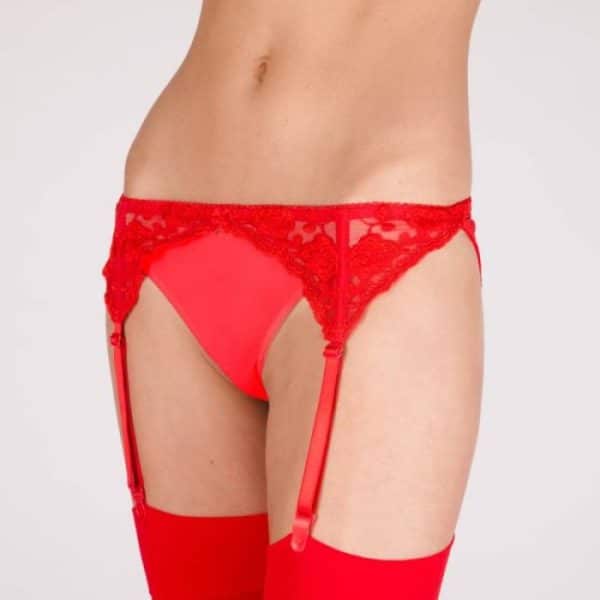 Silky Narrow Lace Suspender Belts