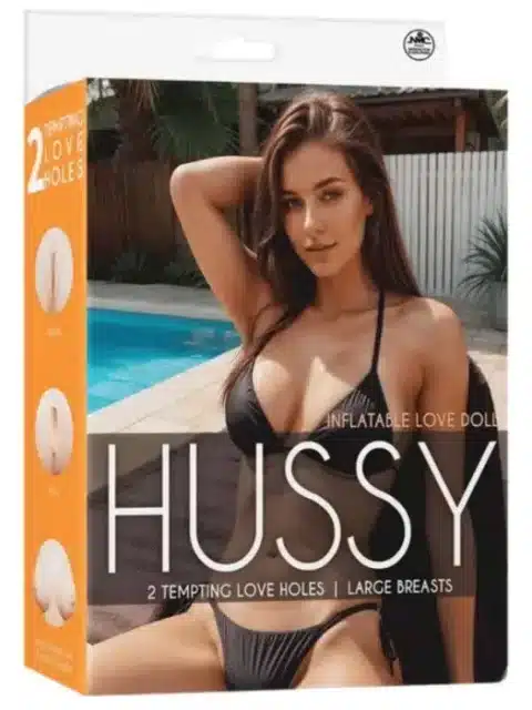 Hussy Standing Pose PVC Inflatable Love Doll With 2 Tempting Love Holes Brunette
