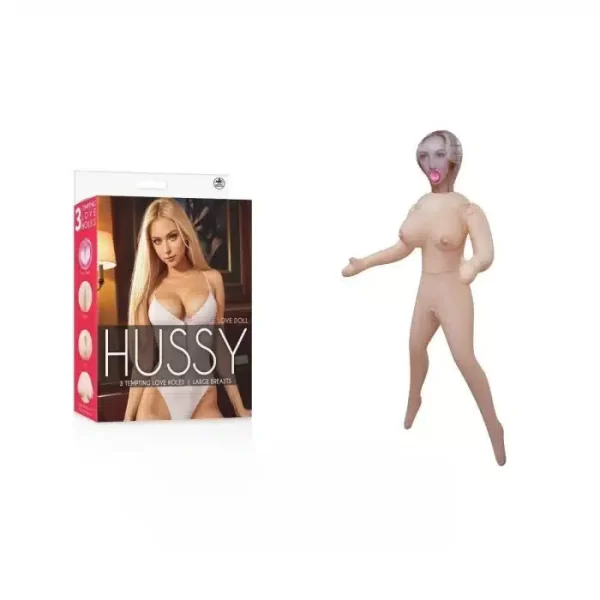 Hussy Standing Pose PVC Inflatable Love Doll With 3 Tempting Love Holes Blonde